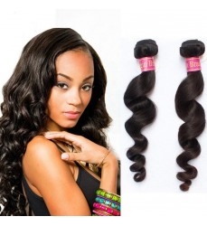 Free Shipping Virgin Brazilian Loose Curl Hair 2 Bundle Deals